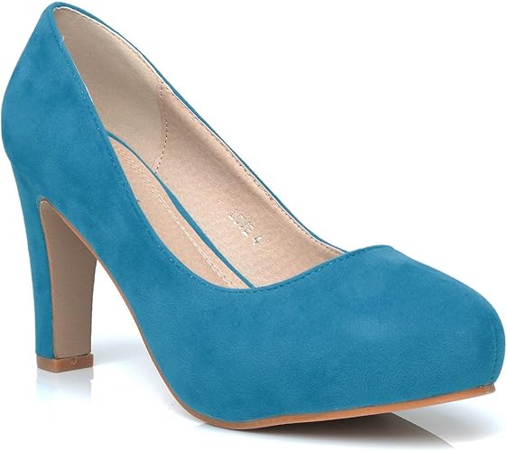 turquoise block heel shoes