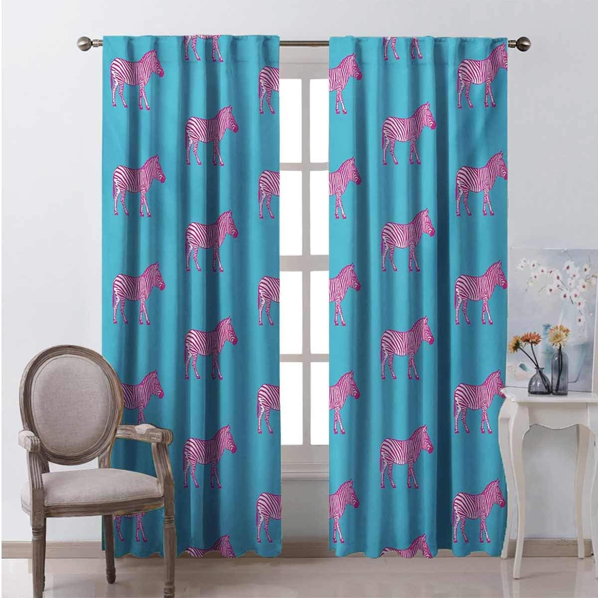 Toopeek Pink Zebra Shading insulated curtain Zebras Savannah Fashion