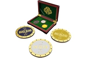 Bullets Playing Cards Dealer Button Set - Includes Big Blind and Small Blind Buttons - Perfect for Poker Games and Texas Hold’em - Easy to Read, Versatile for Home or Tournament Play