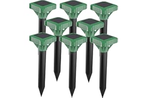 X-OCTENOL 8 Pack Solar Powered Mole Repeller Gopher Deterrent Outdoor Groundhog Repellent Ultrasonic Snake Armadillo Repeller Waterproof Effective for Yard Lawn Garden