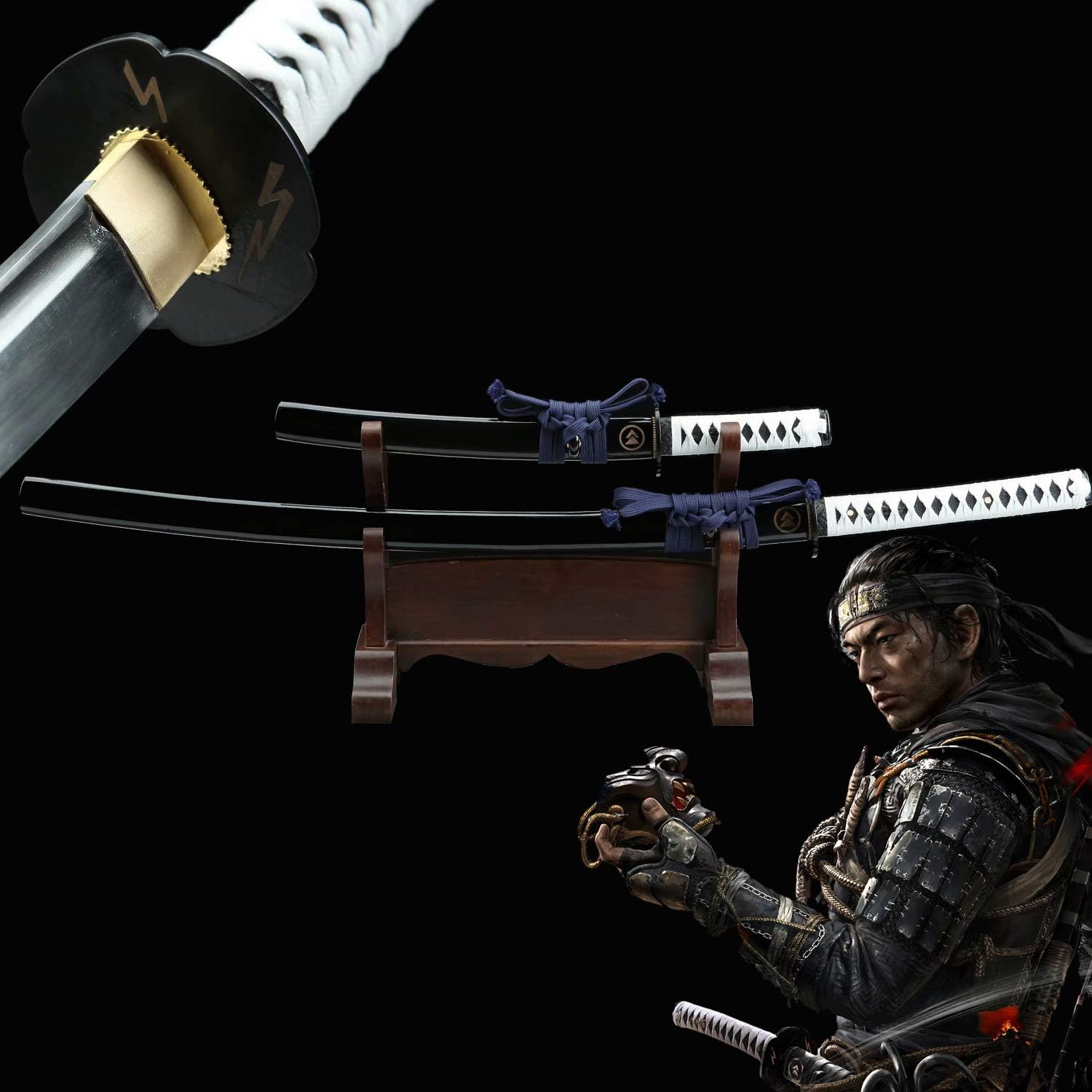 Yongli Sword Ghost of Tsushima Cosplay Replica High Manganese Steel Blade Sword Japanese Samurai Game Katana a Pair