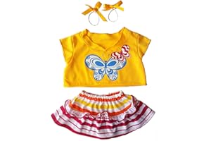 STUFFEMS TOY SHOP Butterfly Costume Outfit Teddy Bear Clothes Fits Most 14" - 18" Build-a-bear and Make Your Own Stuffed Animals