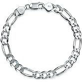 Bling Jewelry Mens Thick Solid Heavy .925 Sterling Silver Anchor Oval Forzata Chain Link Bracelet Made In Italy 8-8.5 Inch