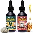 Life Cykel Cordyceps + Lions Mane Extract Performance Pack - Organic Mushroom Supplement for Energy, Focus & Mental Clarity - USA Made, Pure & Potent Mushroom Liquid Drops for Adults