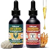 Life Cykel Cordyceps +Lion's Mane Extract Performance Pack - Organic Mushroom Supplement for Energy, Focus & Mental Clarity - USA Made, Pure & Potent Mushroom Liquid Drops for Adults