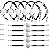 SEWACC 10pcs Bracelet Bezel Settings Sublimation Bracelet Round Bezel Tray Blank Bangle with Artificial Leather Belt for Crafting DIY Bracelets Making