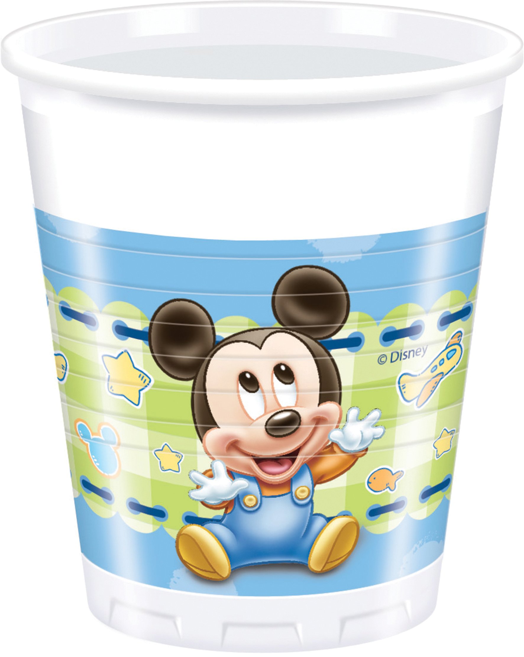 Unique Party 71985 - 200ml Disney Baby Mickey Mouse Plastic Cups, Pack of 8