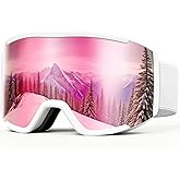VEWOE Ski Goggles for Men Women,Anti Fog UV Protection Snowboard Goggles for Adult & Youth,OTG Snow Skiing Goggles