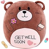 AmyToo 14.5“ Get Well Soon Teddy Bear Plush Pillow Soft Teddy Bear Stuffed Animal Body Pillow Gifts for Kids Girls and Boys After Surgery