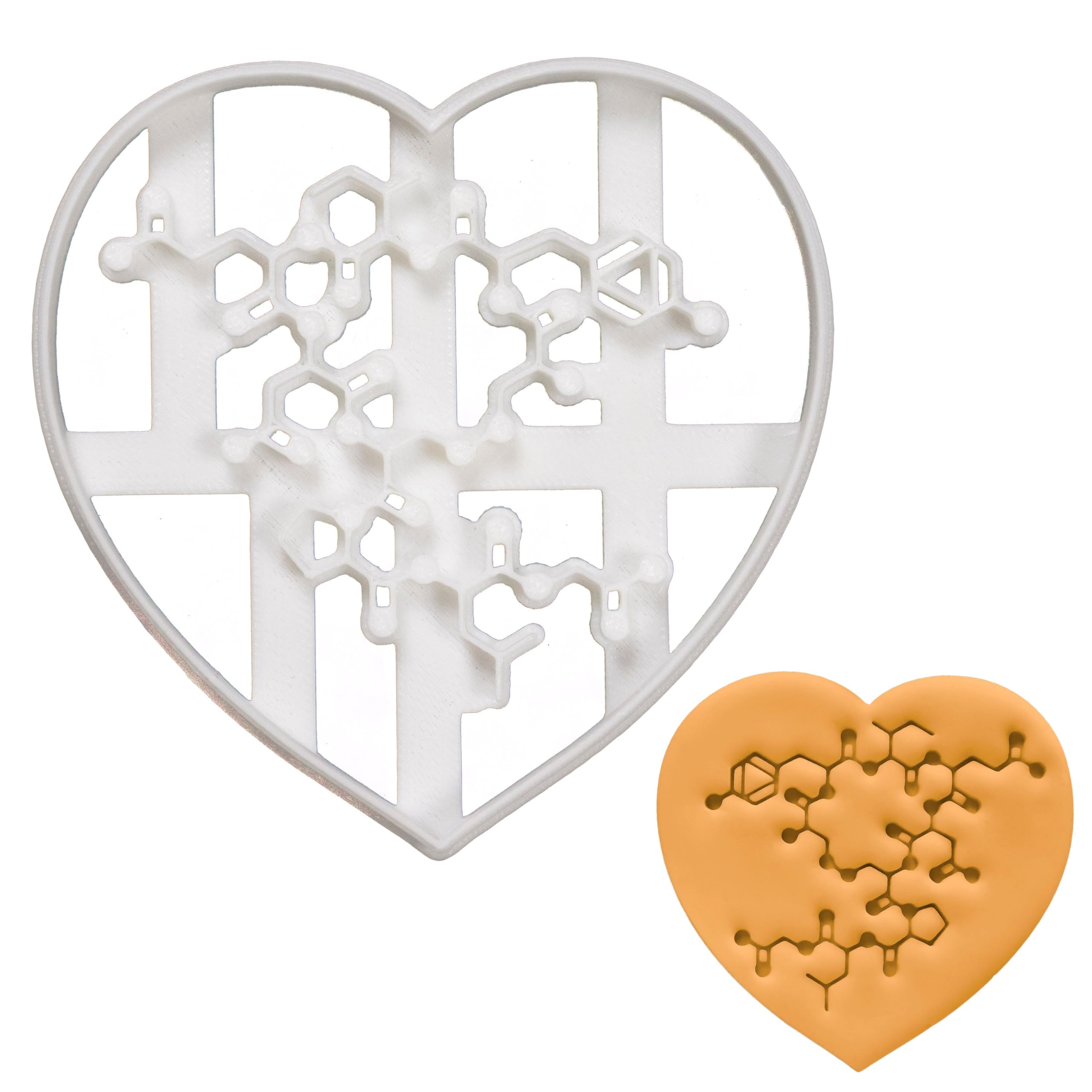 BAKERLOGY Oxytocin Molecule Cookie Cutter - Detailed Biscuit Cutter Design for Baking and Crafts, Ideal on Fondant, Dough, Clay