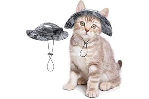 SETSBO Pet Hat for Cats/Dogs with Ear Holes Sunscreen - Adjustable String Baseball Cap for Small and Medium Cats/Dogs Outdoor Party Costume Decoration (Black, Small)