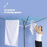 LIVIVO 4 Arm Rotary Washing Line 45M Outdoor Clothes Dryer - Turquoise view 5