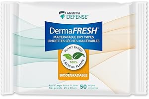 Medpro Defense XL Flushable Dry Wipes – 1000 Count (20 Packs of 50) – Extra-Large Strong Dry Wipes for Caregiving & Hygiene –