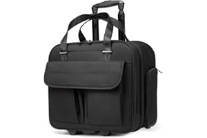 seyfocnia Rolling Laptop Bag,15.6 inch Laptop Bag with Wheels Rolling Briefcase for Men Women Rolling Work Bag Wheeled Briefcase Rolling Computer Bag Carry on Luggage for Work Travel Business-Black