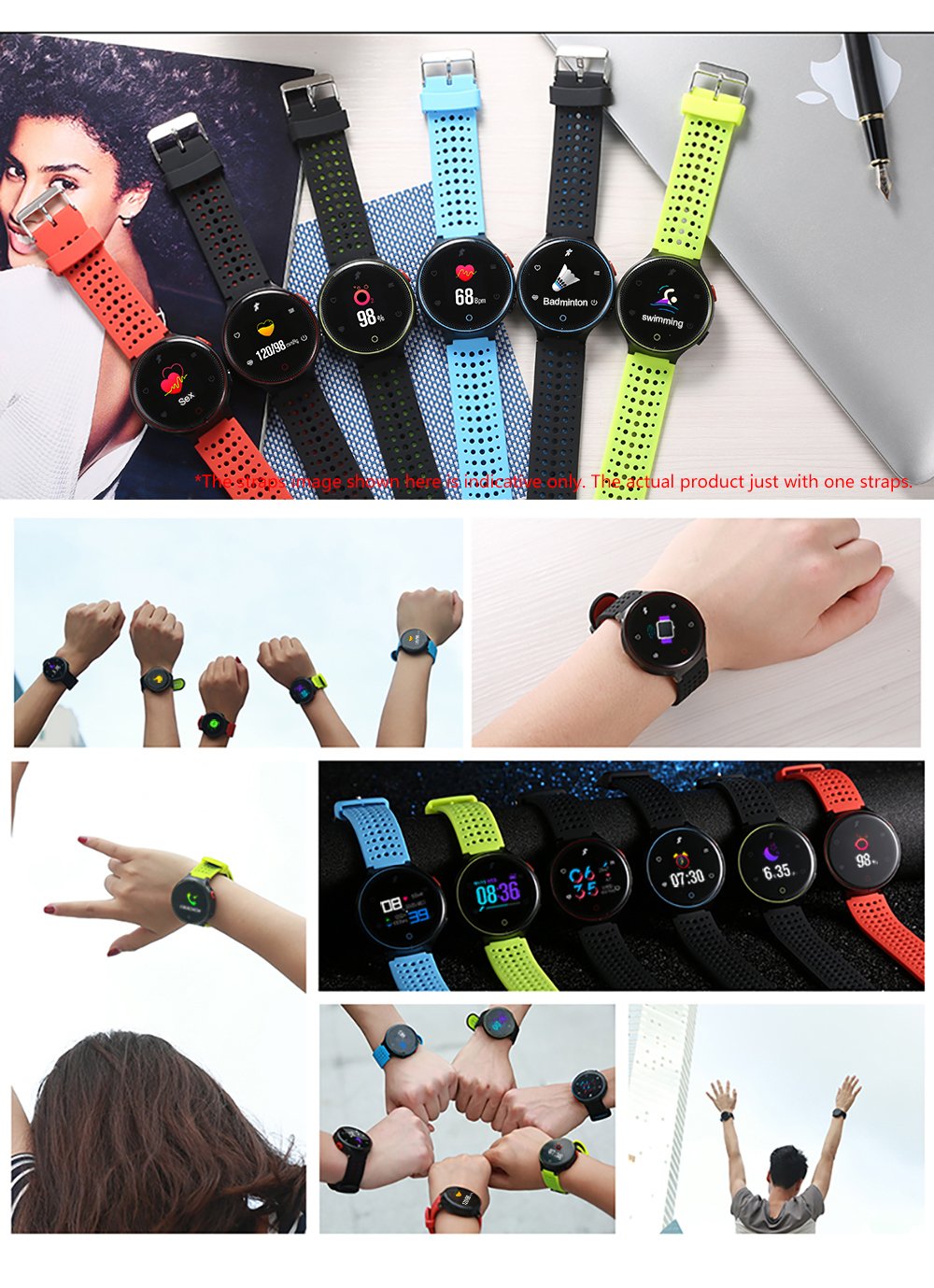 Microwear X2plus Reloj deportivo Pulsera inteligente SMA Band ...