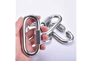 4 Packs 1/2" Quick Links,Alele M12 Heavy Duty 304 Stainless Steel Quick Link D Shape Locking Looks for Carabiner, Hammock, Ca