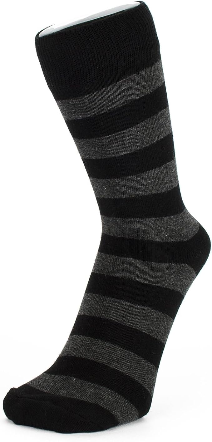 Black and Dark Grey Thick Striped Ankle Socks (Size: 4-7): Amazon.co.uk