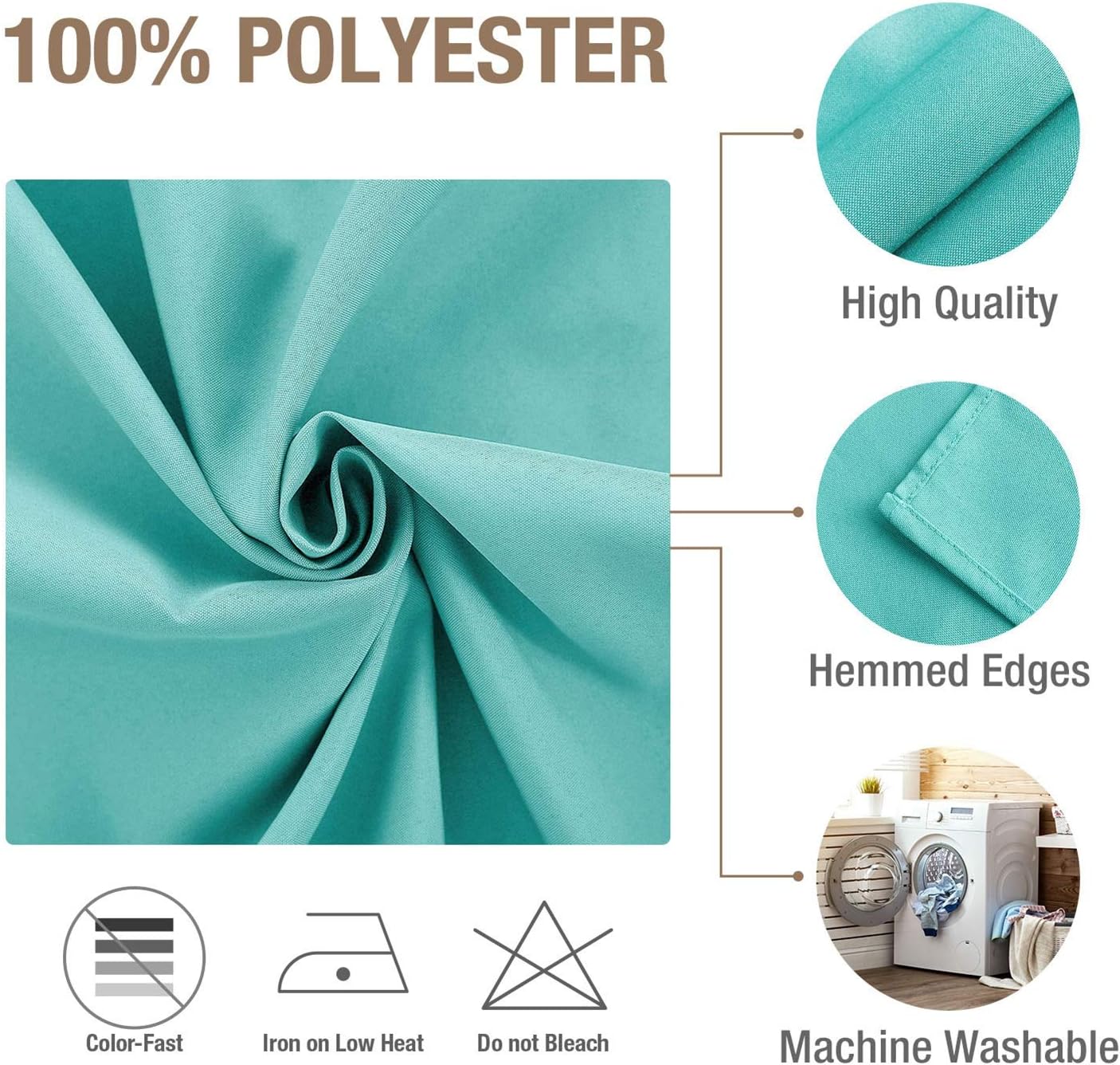 VEEYOO Cloth Napkins - Set of 12 Pieces 17 x 17 Inch Solid Polyester Table Napkins - Soft Washable and Reusable Dinner Napkin for Weddings, Parties, Restaurant (Turquoise Napkins Cloth): Home & Kitchen