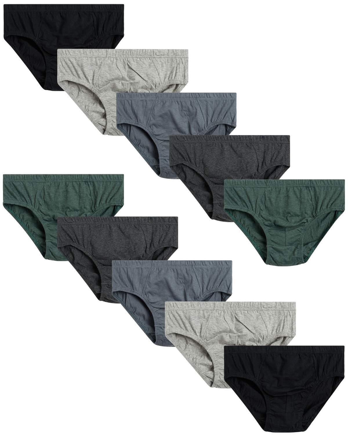 Buy Van Heusen Men’s Underwear Low Rise Briefs (10 Pack) (Heather