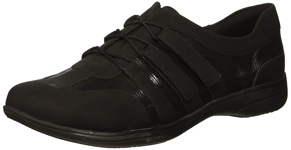 TROTTERS WOMEN’S JOY SNEAKER, BLACK PATENT SUEDE, 8.5 W US