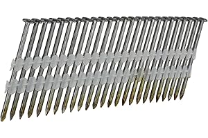 NuMax FRN.113-238B500 21 Degree 2-3/8" x .113" Plastic Collated Bright Finish Full Round Head Smooth Shank Framing Nails (500 Count)