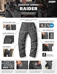 CQR Men's Tactical Pants, Water Resistant Ripstop