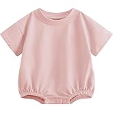 Bafeicao Baby Boy Girl Bubble Romper Organic Cotton Infant Summer Oversized Toddler T-Shirt Bodysuit Short Sleeve