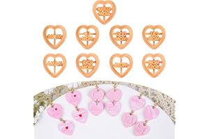 Puocaon Mother's Day Clay Cutters - 9 Pcs Heart Shape Clay Cutters for Polymer Clay Jewelry, Mama Mom Letter Heart Clay Cutters for Polymer Clay Earrings Making, Heart Clay Earring Cutters