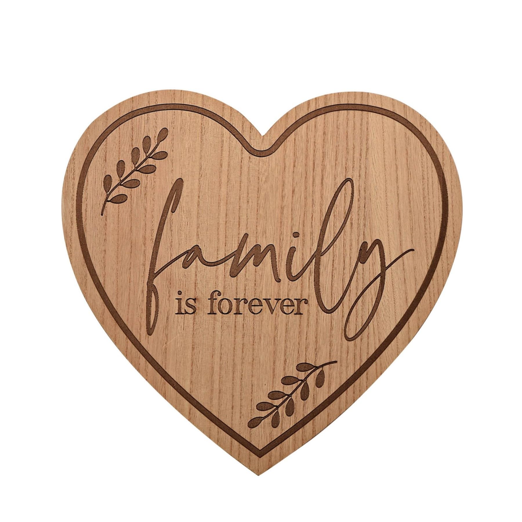Family Wooden Heart Plaque with Sentiment 30cm