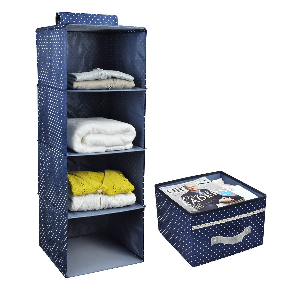 Amazon.com: 4-shelf Hanging Closet Organizer with Drawer, Thick ... Amazon.com: 4-shelf Hanging Closet Organizer with Drawer, Thick ...
