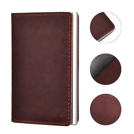 Kreditkartenetui, SECARIER Kreditkartenetui Herren Slim Wallet Echtleder Kartenetui Geldklammer Karten Portemonnaie mit RFID 