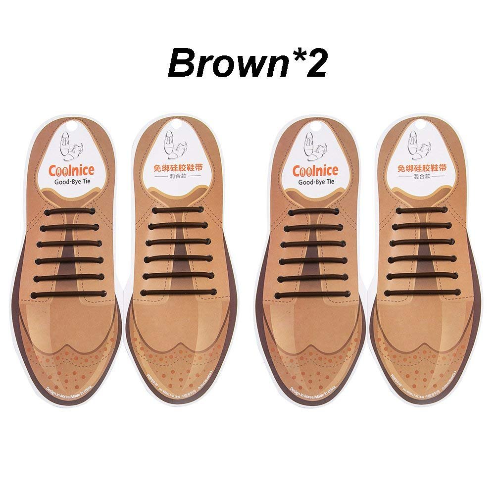 Shackcom No Tie Shoe Laces for Men and Women, Silicone Elastic Waxed Thin Oxford Round Shoelaces for Dress and Leather Shoes