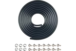 YAMAKATO 10 Feet Fuel Line Hose 1/4 Inch ID Small Gas Diesel Engines Generators w/ 20 Clamp Rubber