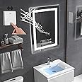 GESIPOR 24"x36" Bathroom LED Mirror with Wireless Speaker Wall Switch - Lighted Vanity Mirrors for Bathroom Wall Mounted Backlit, Dimmable Light 3000K/6000K Anti-Fog Makeup Smart Mirror (Vertical)