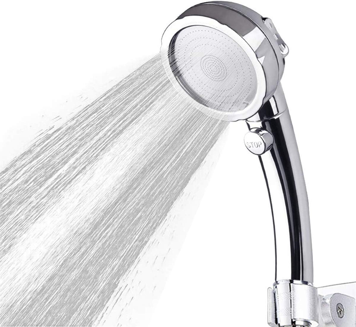 Megade Shower Heads, on Off Shower Head, 3 Mode High Pressure Handheld Shower Head with Spray Rainfall Massage Jetting, High Power Shower Head Set Detachable, Bathroom Showerhead Functional
