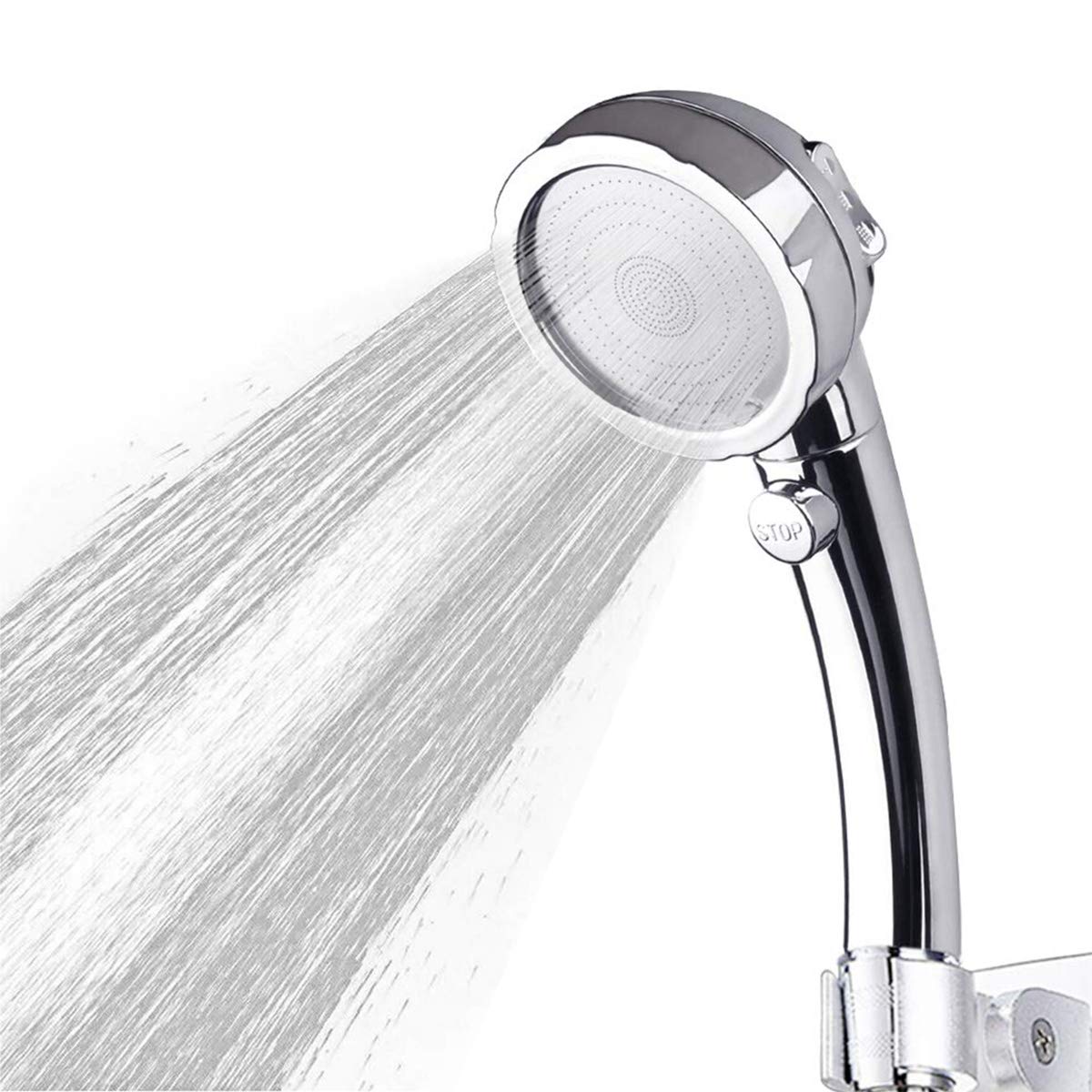 Megade Shower Heads, on Off Shower Head, 3 Mode High Pressure Handheld Shower Head with Spray Rainfall Massage Jetting, High Power Shower Head Set Detachable, Bathroom Showerhead Functional
