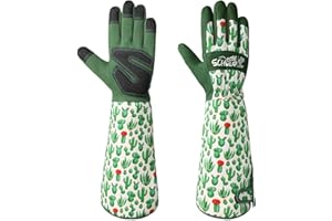Schwer Gardening Gloves for Women, Rose Pruning Gloves with Forearm Protection, Breathable and Comfortable Long Garden Glove with Touch Screen for Yard & Outdoor Work (Medium 1 Pair)