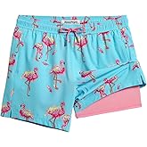 maamgic Mens 5.5 Inch Swim Trunks with Compression Liner Board Shorts Quick Dry Beach Swimwear with Zipper Pockets