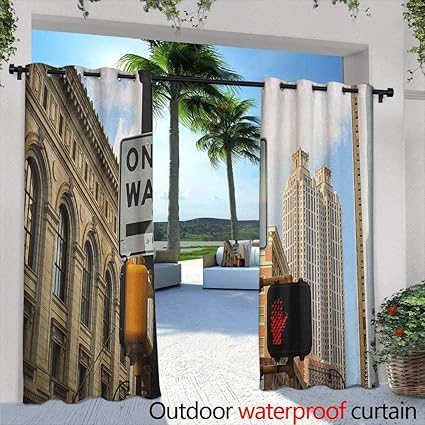 Amazon Com City Outdoor Curtains One Way Sign In Front Of