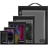 Large Faraday Bags Emp Proof for Car Keys & Phone & Tablets & Laptop & Key Fob - 5 Pack Faraday Cage Faraday Key Fob Protector Faraday Pouch, Anti-Tracking Anti-Hacking, RFID Signal Blocker (Black)