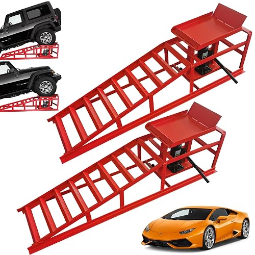 2PCS Auto Car Truck Service Ramps Lifts, 10000lbs Heavy Duty Hydraulic ...