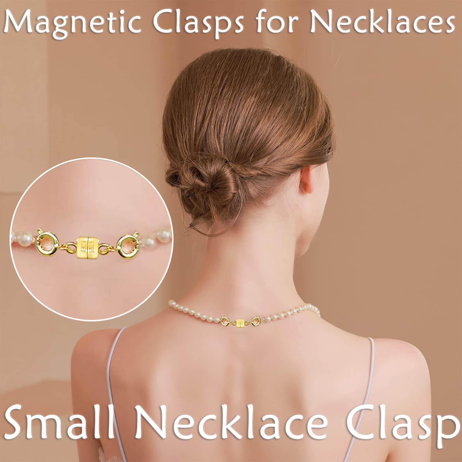 Double Magnetic Necklace Clasps and Closures 14K Gold and Silver Bracelet Extender Jewelry Clasps Converters for DIY Jewelry Making