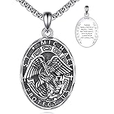 Hancock Patron Saint Necklace Sterling Silver Amulet Medal Pendant Religious Protector Jewelry Gifts for Women Men
