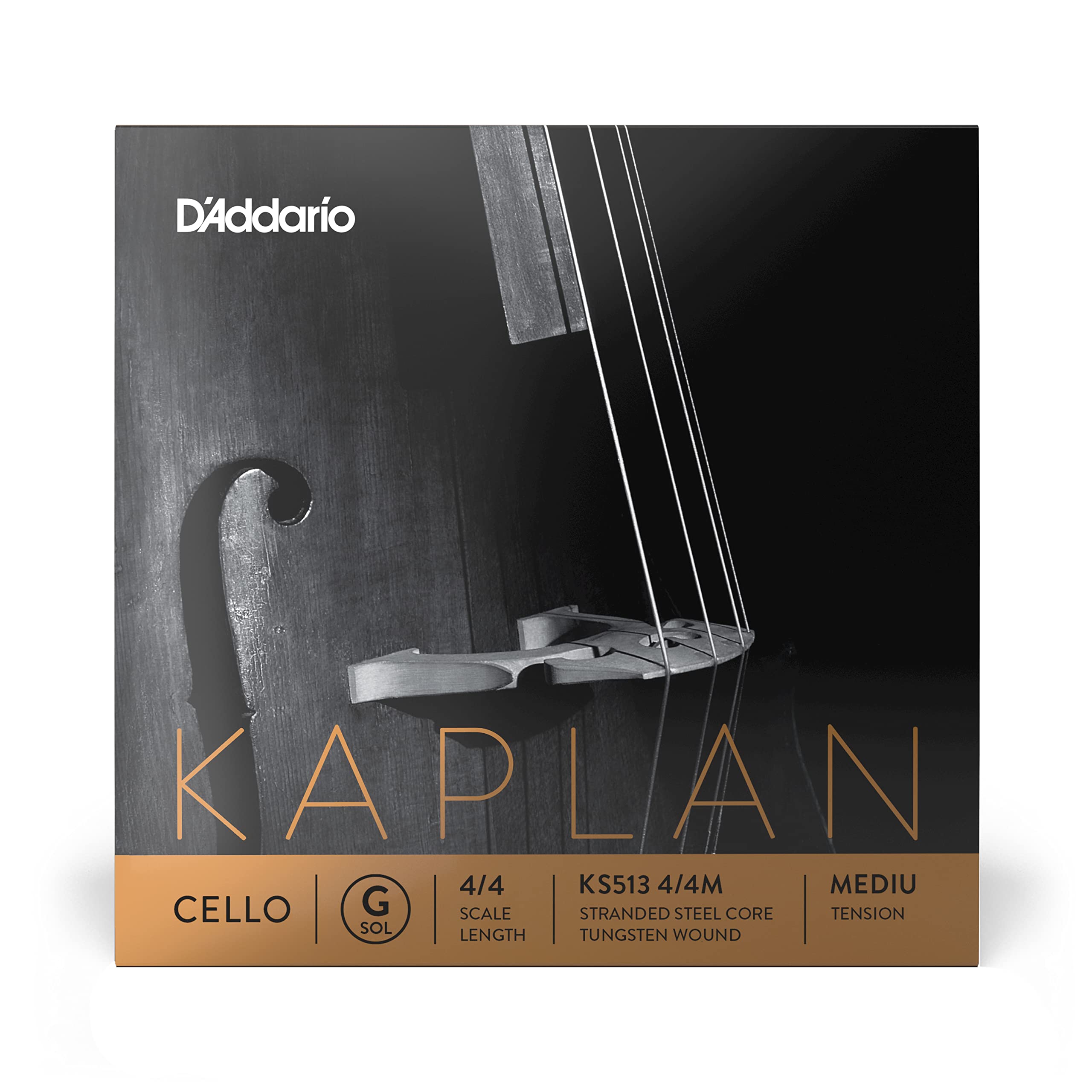 D'Addario Kaplan Cello String - Single G String - KS513 4/4M - Cello Strings - 4/4 Scale, Medium Tension