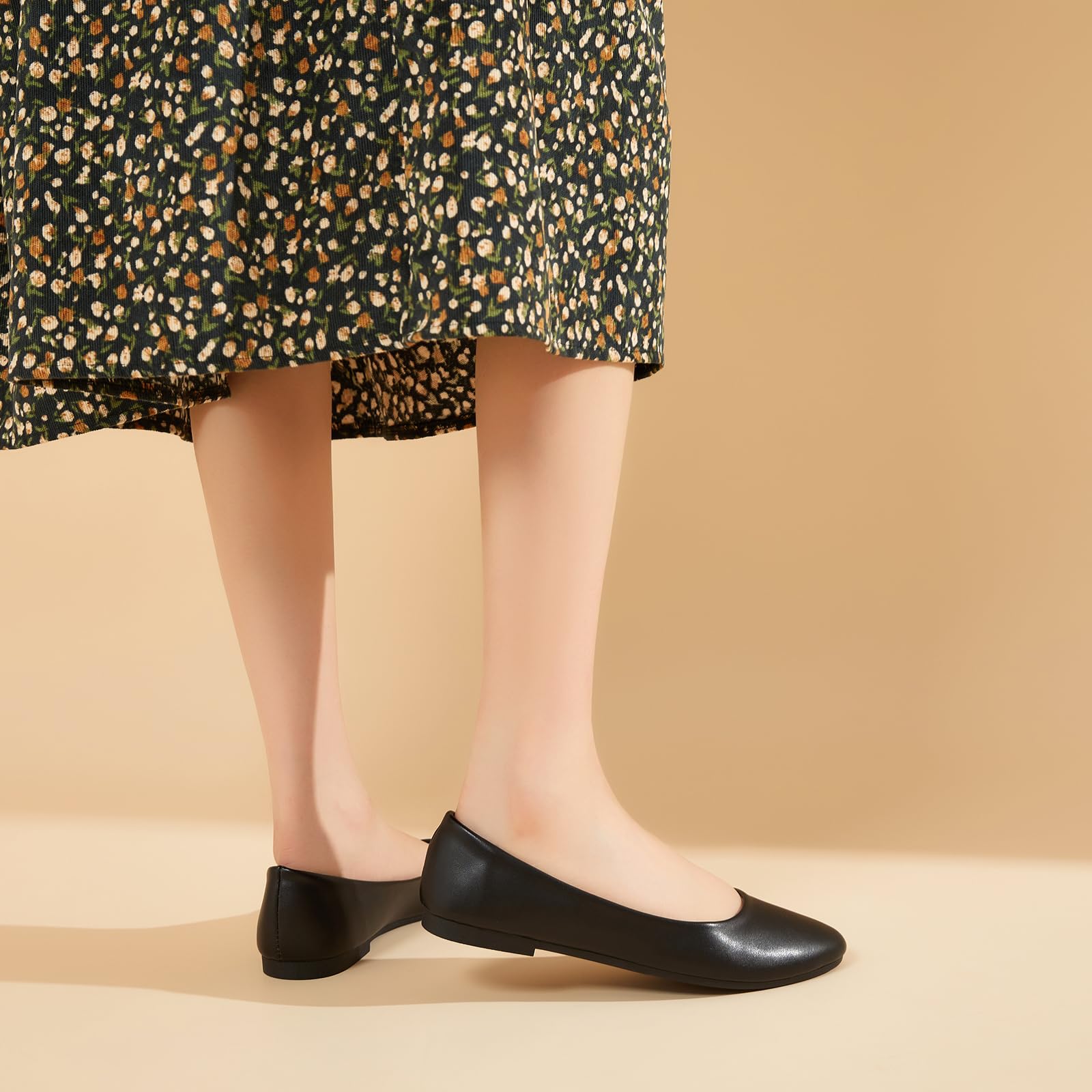 Hash Bubbie Women's Flats Shoes Ballet Flats Dress Shoes Comfortable PU Leather Slip on Shoes for Women