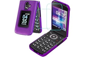 AULZAJU TCL Flip 3 Case - Slim Fit Hard Shell Design with 2 Screen Protectors, Full Body Protection, Frosted PC Shockproof, Purple