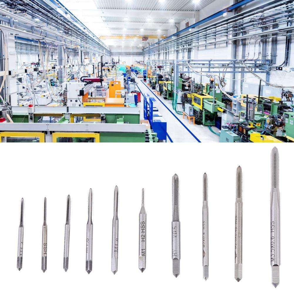 Mini Hand Tap, M1 to M3.5 Machine Hand Screw Thread Taps Set Thread Metric Plug Tap Drill Bits Thread Screw Tap Tool Set 10pcs - Image 4