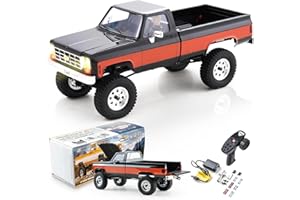 BEEZRC FMS 1/18 RC Crawler FCX18 Chevy K10 RC Truck RTR 4WD 8km/h 900mAh Hobby RC Car with LED Lights 4-Ch 2.4GHz Transmitter (Black)