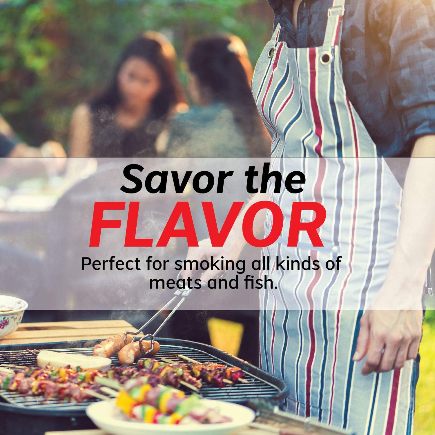 Wood Chips for Smoking Variety Pack, 2 Lbs Each, Apple, Mesquite, Hickory & Cherry Flavor Wood Chips for Smokers & Grills, Bake, Roast, Braise and BBQ, 4-Pack | USA Made : Garden & Outdoor