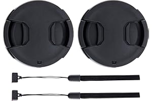 PROFEZZION 2-Pack 55mm Front Lens Cap Cover with Deluxe Cap Keeper for Nikon D3400 D3500 D5600 D7500 with Kit Lens AF-P 18-55mm for Sony A7 A7II A7III A7IV with Kit Lens FE 28-70mm & More 55mm Threaded Lenses